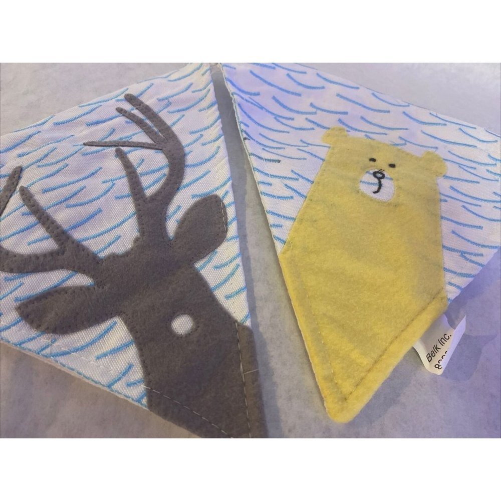 Bear Deer Garland 60” Length Baby Room Decor Embroidered Garland